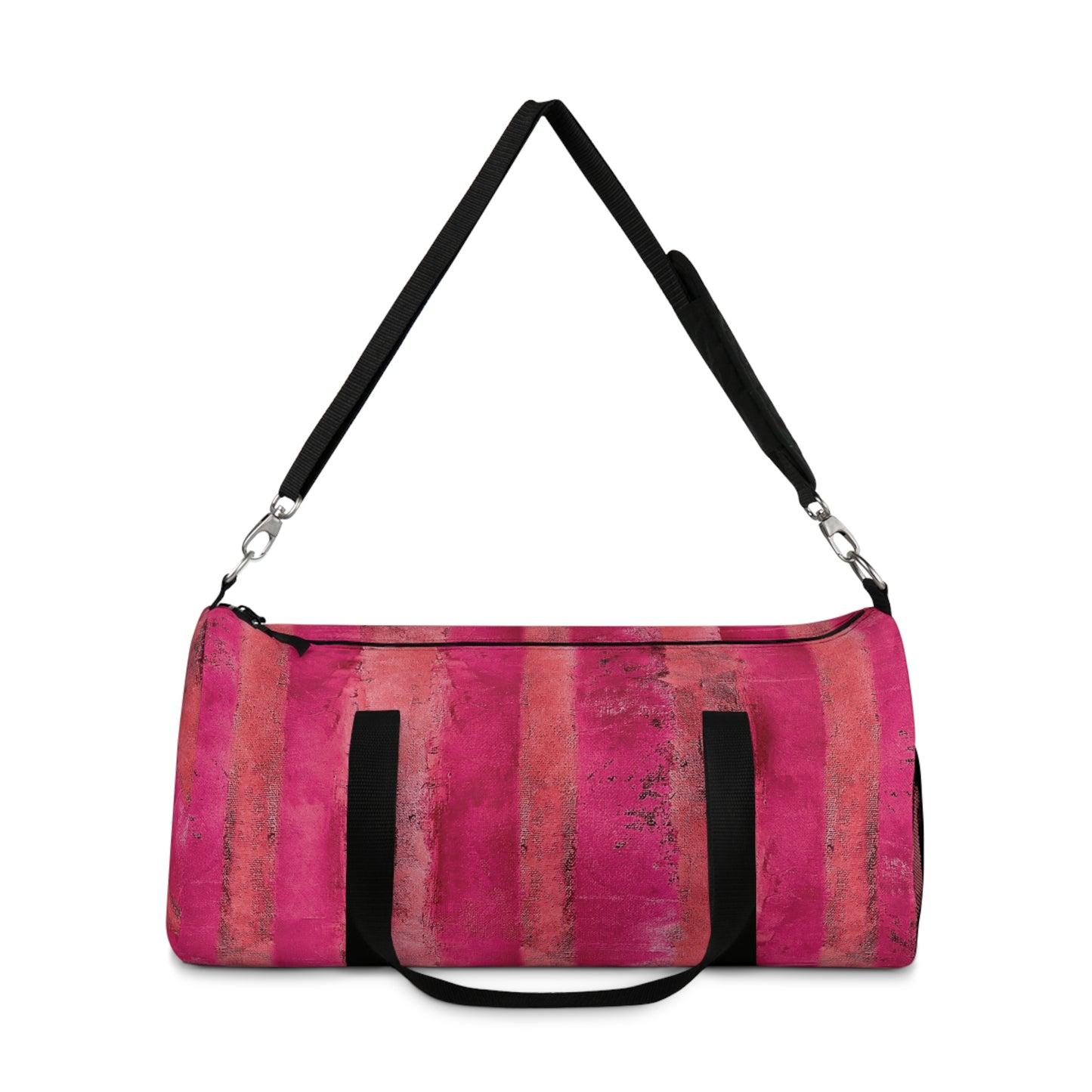 The Duffle Bag - Rustic Stripe, Very Berry