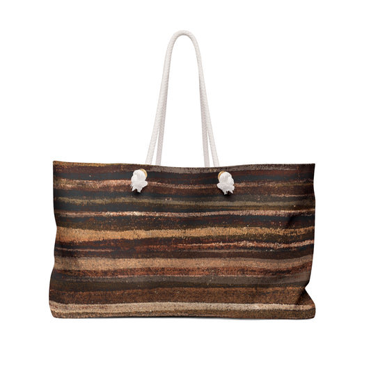 Weekender Bag - Rustic Stripe, Sepia