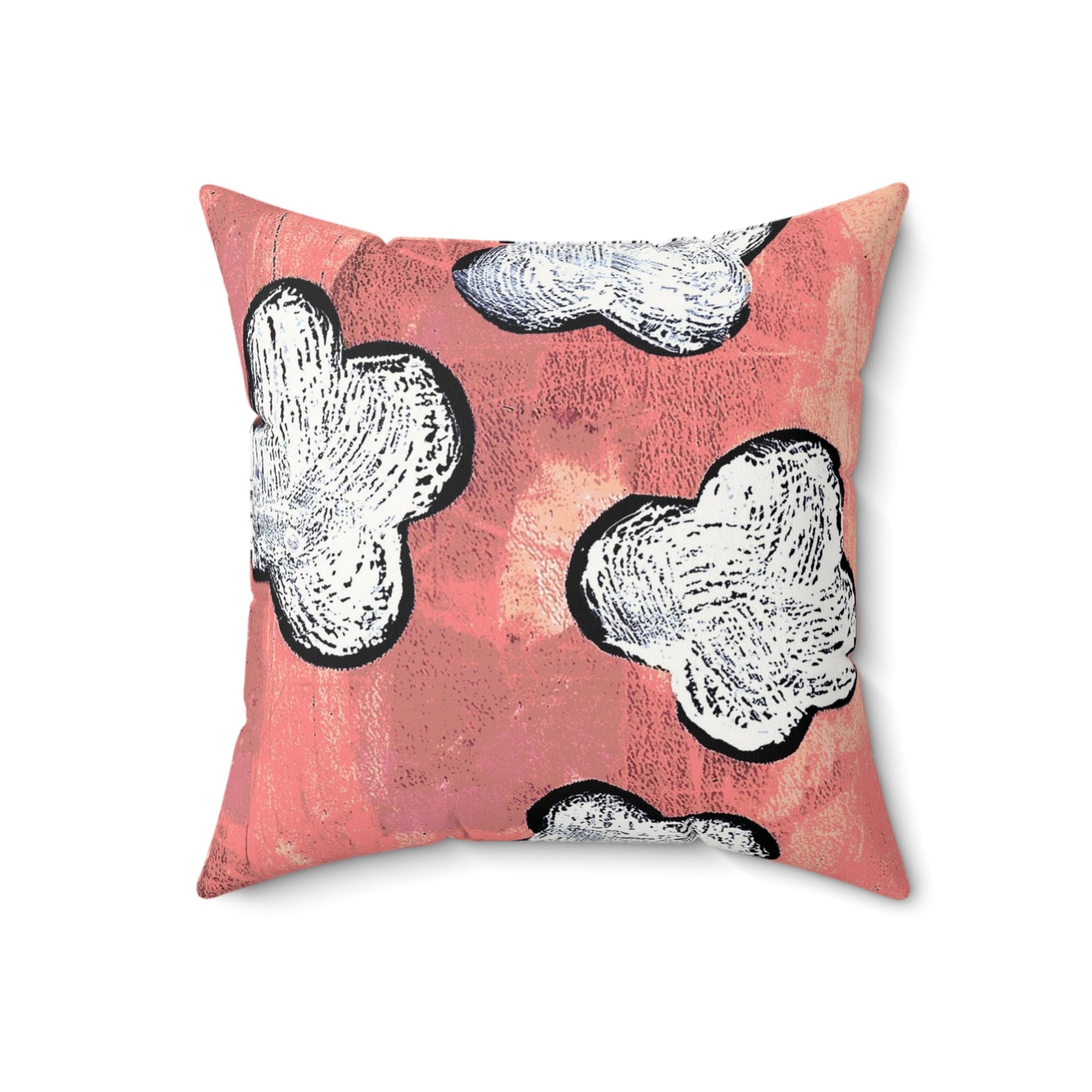 The Faux Suede Pillow - Bloom, Coral