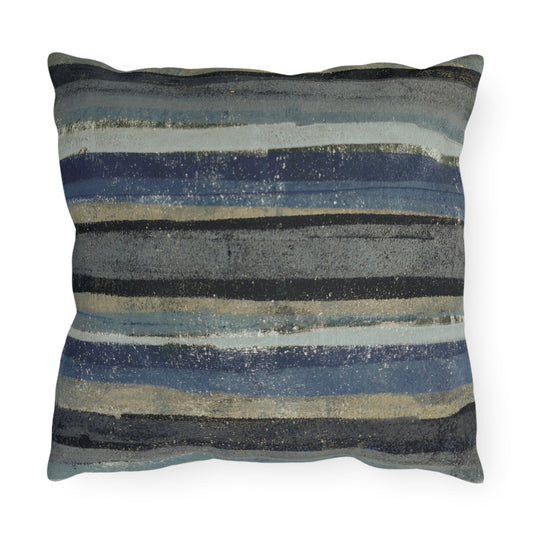 The Outdoor Pillow - Rustic Stripe, Blue Hill