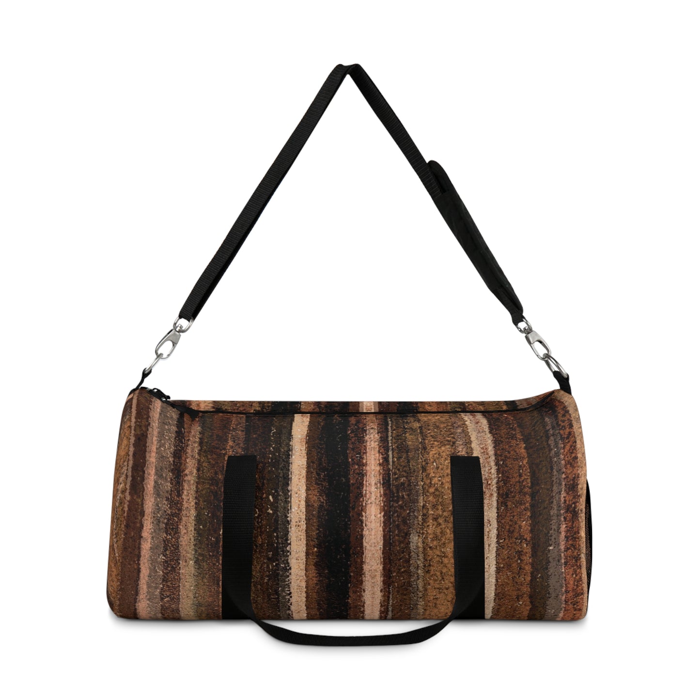 The Duffle Bag - Rustic Stripe, Sepia