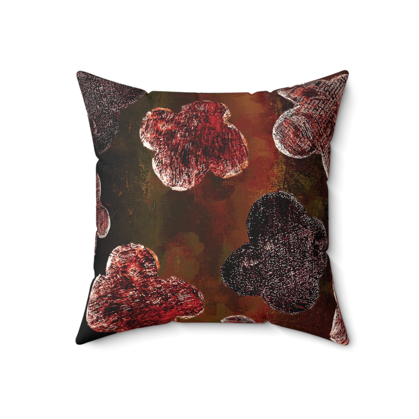The Faux Suede Pillow - Bloom, Persimmon