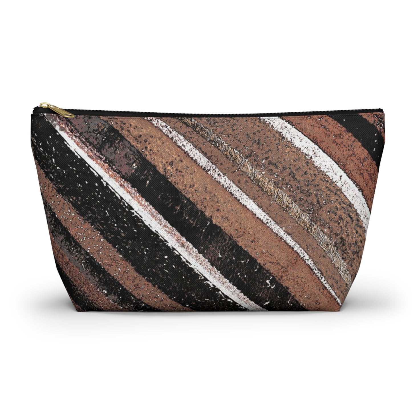 The Accessory Pouch - Rustic Stripe, Copper Hills