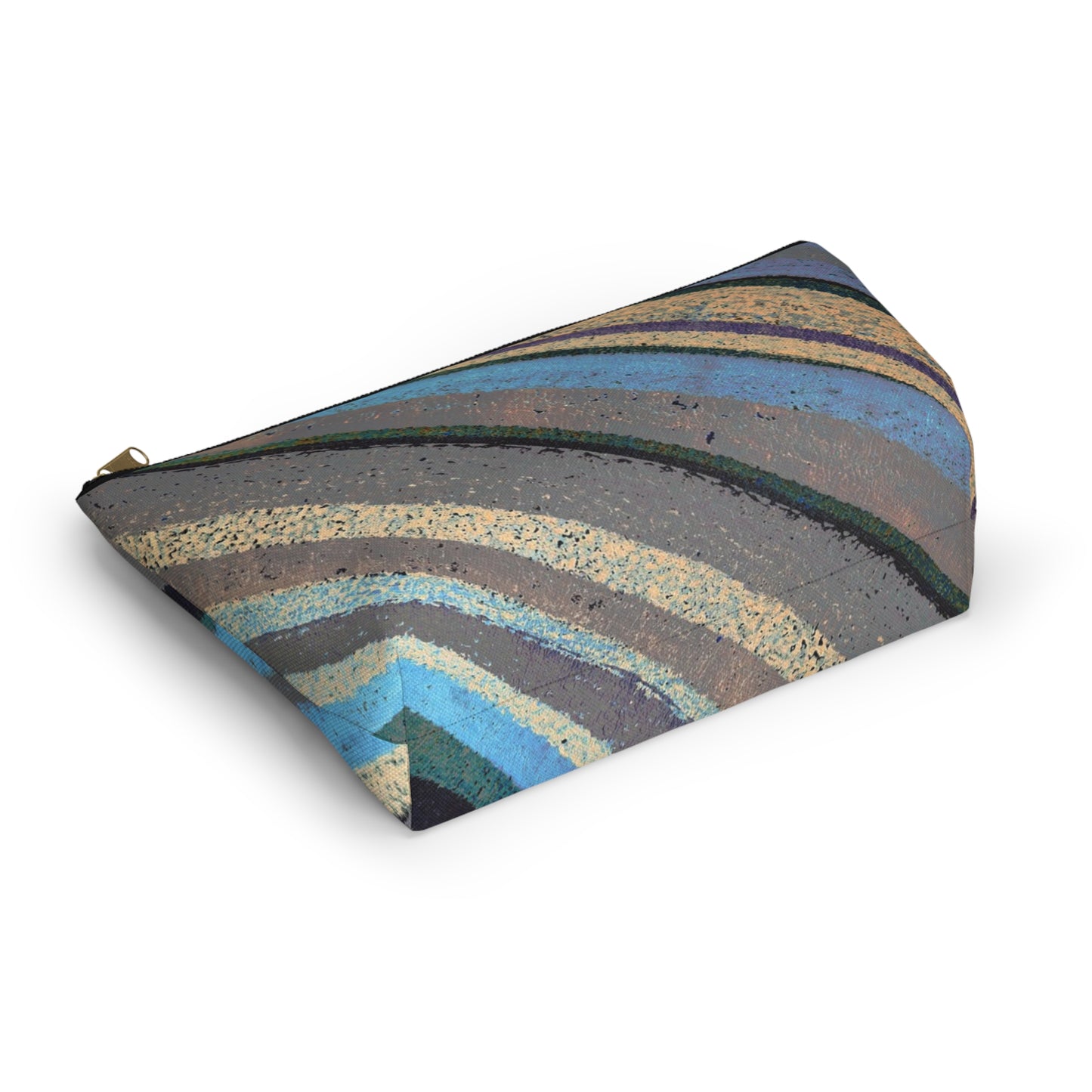 The Accessory Pouch - Rustic Stripe, Blue Lake