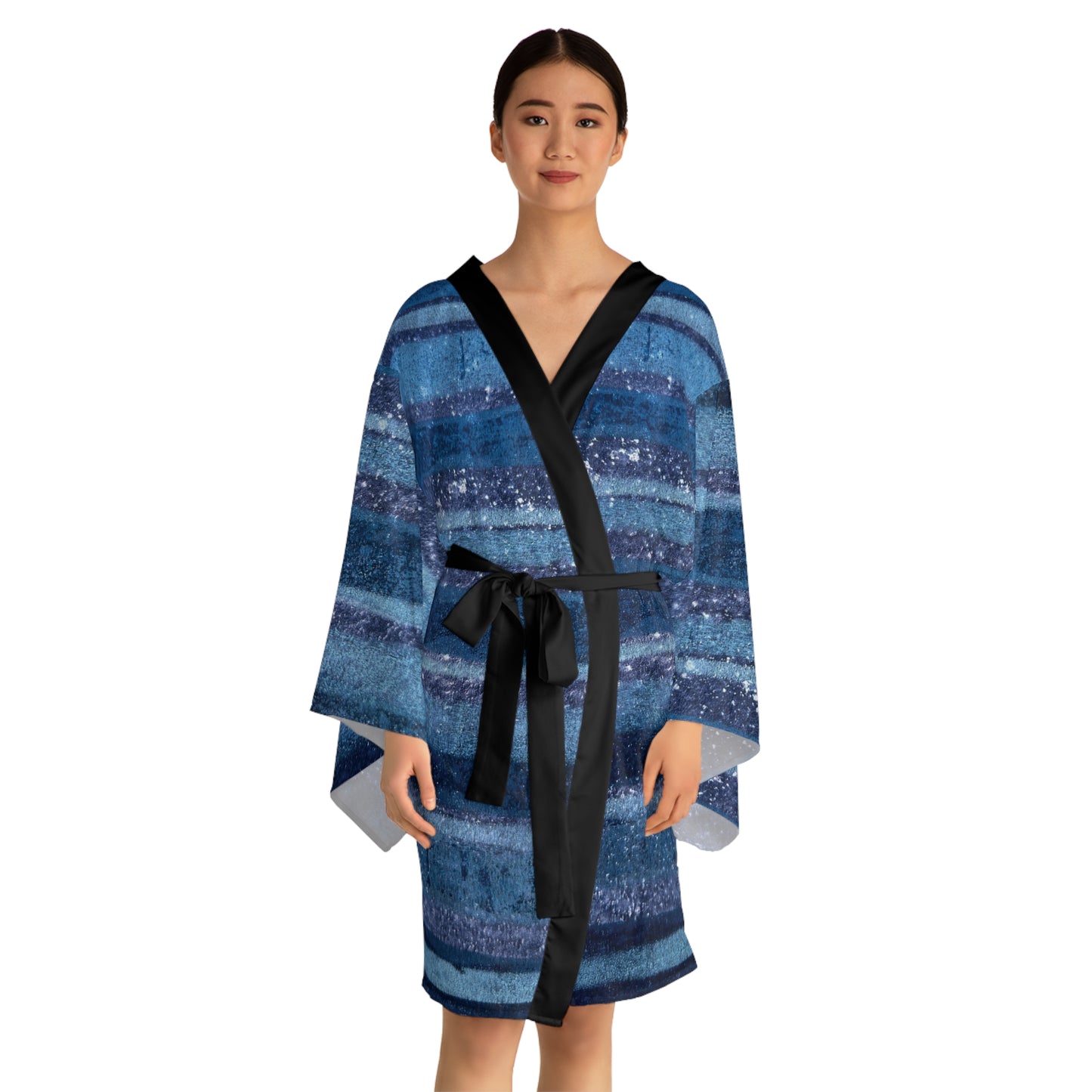 The Chroma Kimono - Rustic Stripe, Sapphire