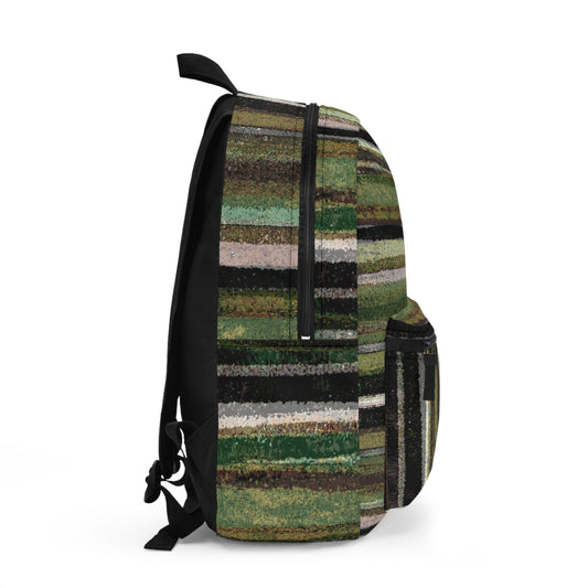 The Art On Your Back Pack - Rustic Stripe, Camper Green