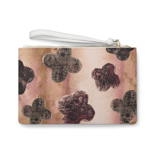 The Vegan Leather Clutch - Bloom, Tea Rose
