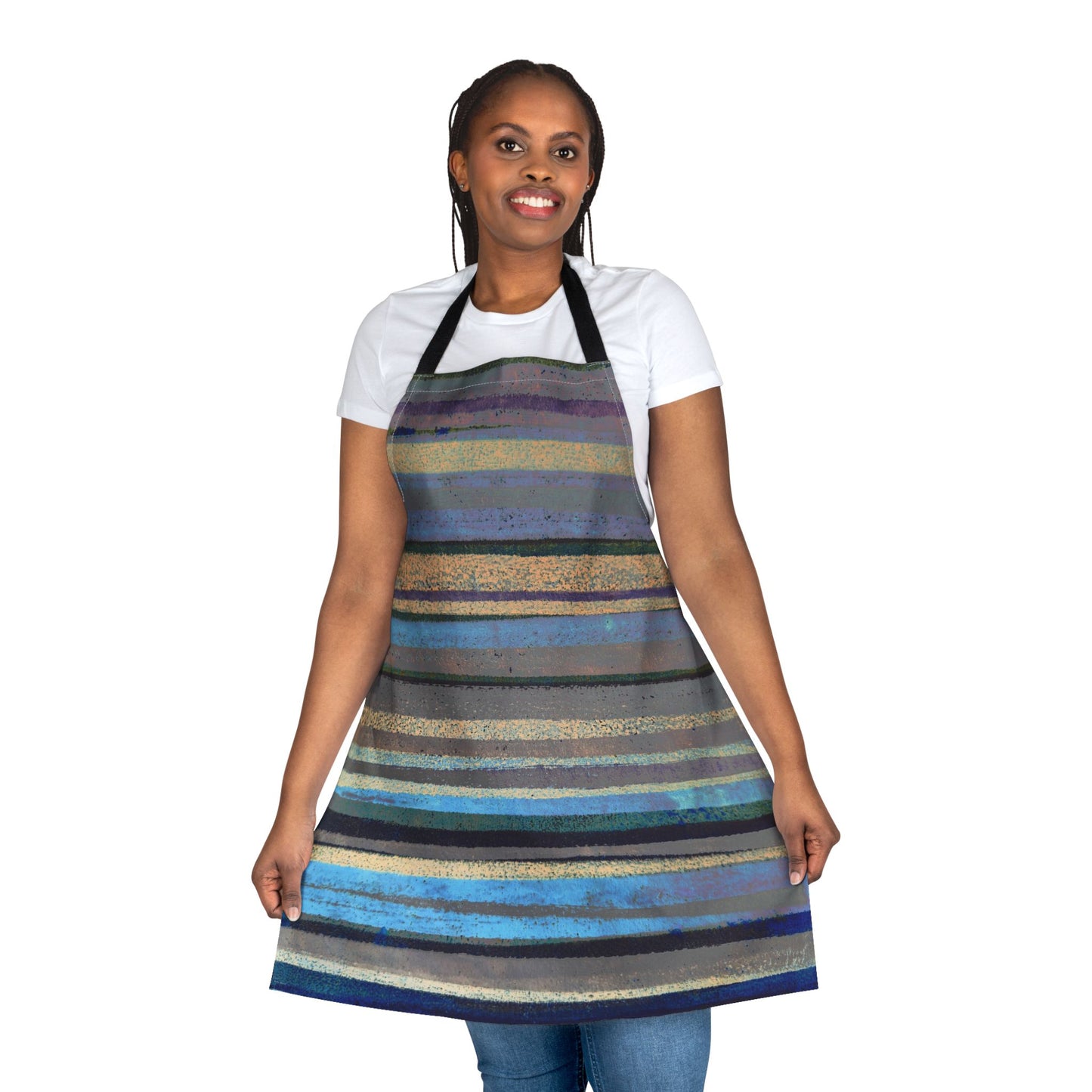 The Maker's Apron - Rustic Stripe, Blue Lake