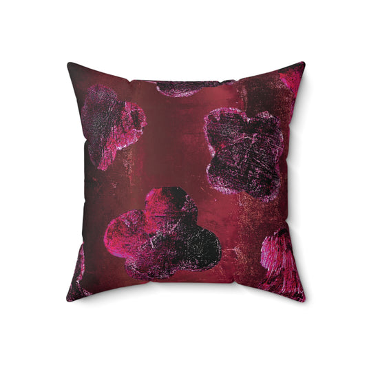 The Faux Suede Pillow - Bloom, Magenta Madness