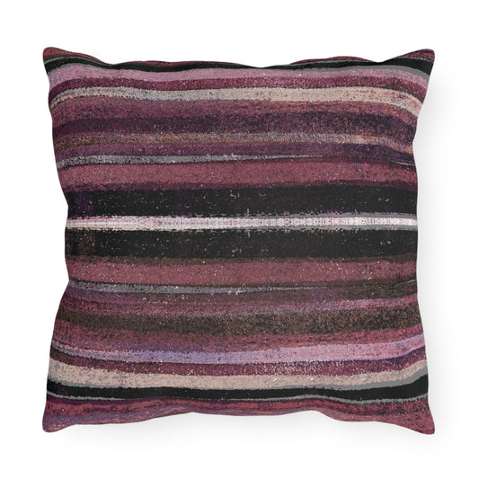 The Outdoor Pillow - Rustic Stripe, Blackberry
