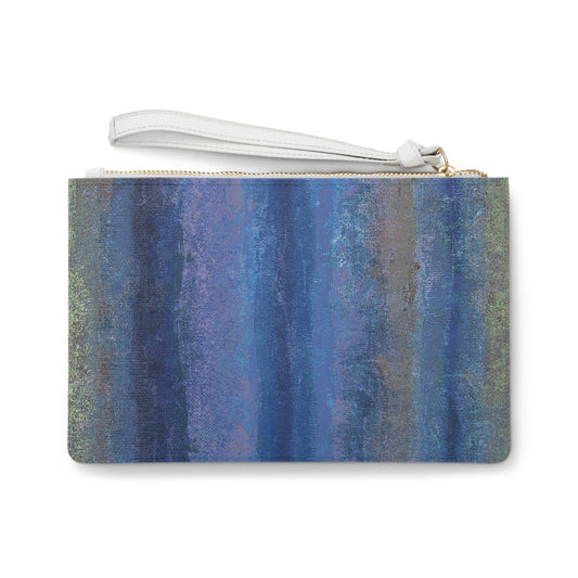 The Vegan Leather Clutch - Rustic Stripe, Lakeshore