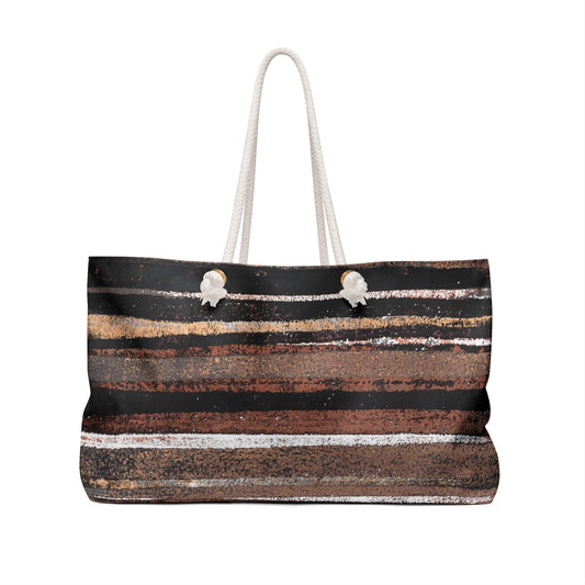 The Weekender Bag - Rustic Stripe, Copper Hills
