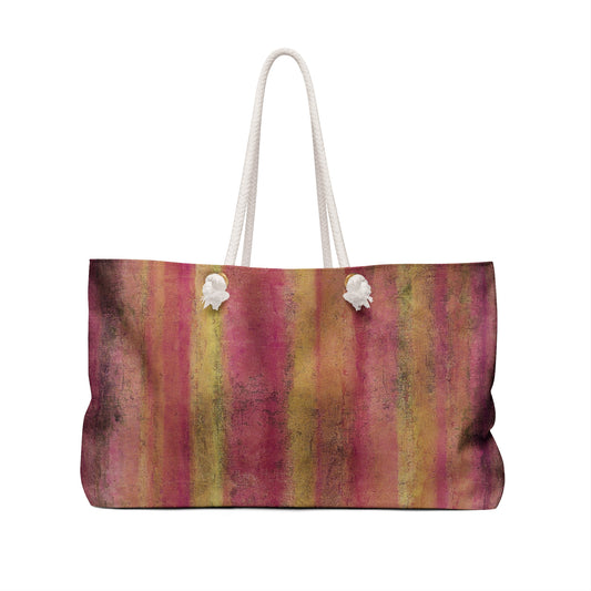 The Weekender Bag - Rustic Stripe, Pink Lemonade