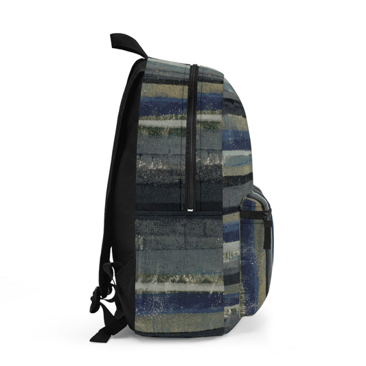 The Art On Your Back Pack - Rustic Stripe, Blue Hill