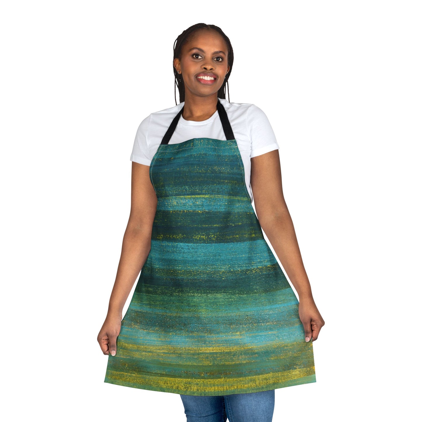 The Maker's Apron - Rustic Stripe, Algae