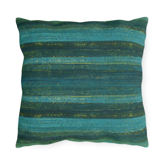 The Outdoor Pillow - Rustic Stripe, Algae