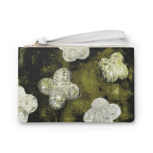 The Vegan Leather Clutch - Bloom, Peridot