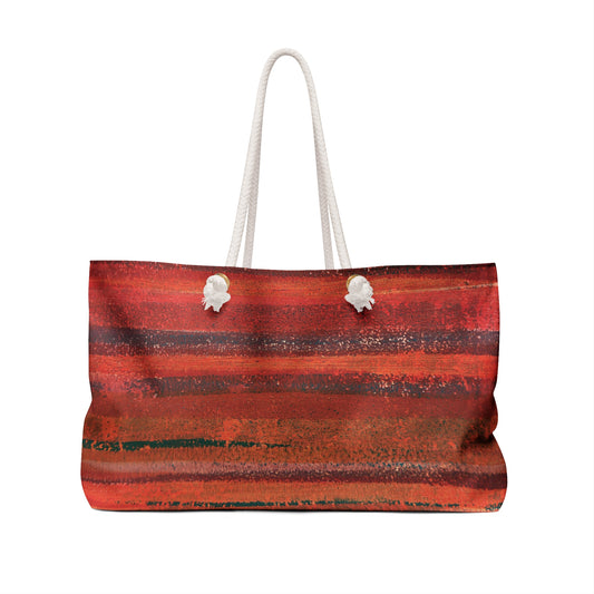 The Weekender Bag - Rustic Stripe, Desert Sunset