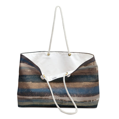 The Weekender Bag - Rustic Stripe, Earth