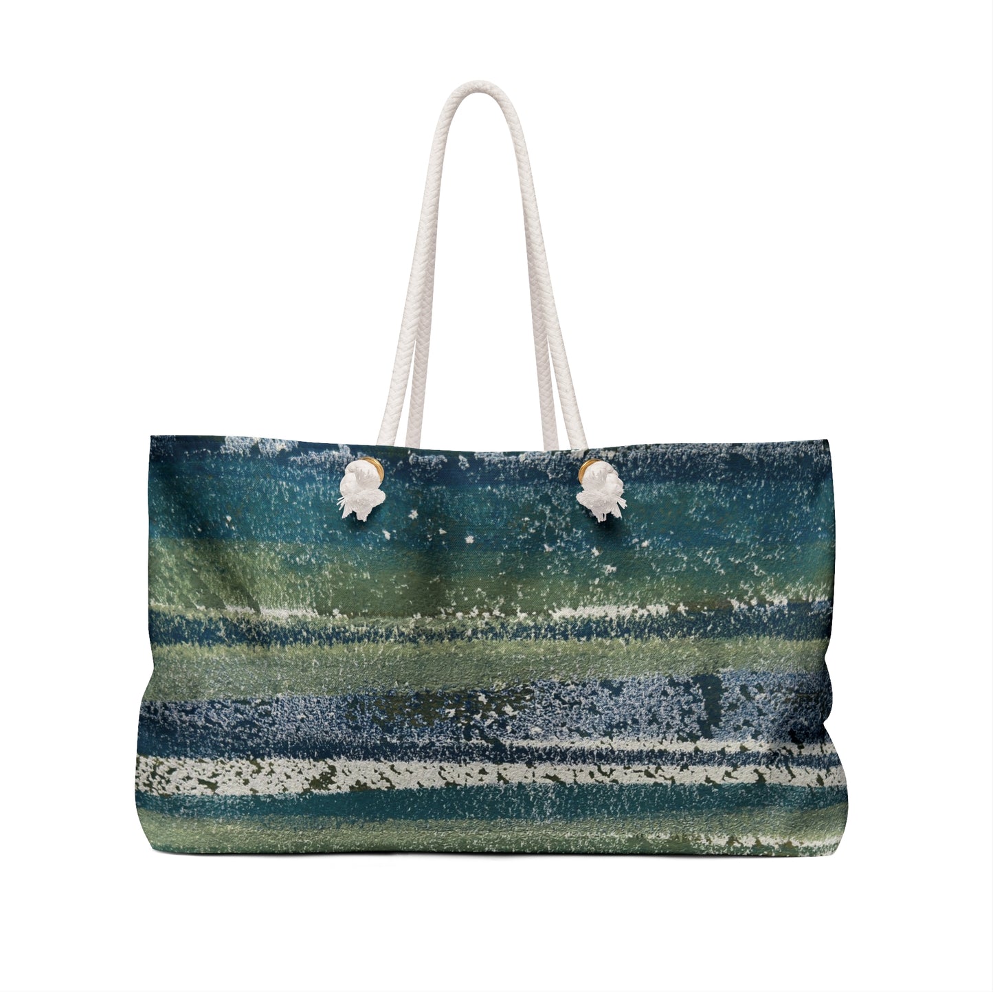 The Weekender Bag, Rustic Stripe - Beachglass