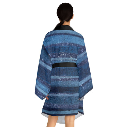 The Chroma Kimono - Rustic Stripe, Sapphire