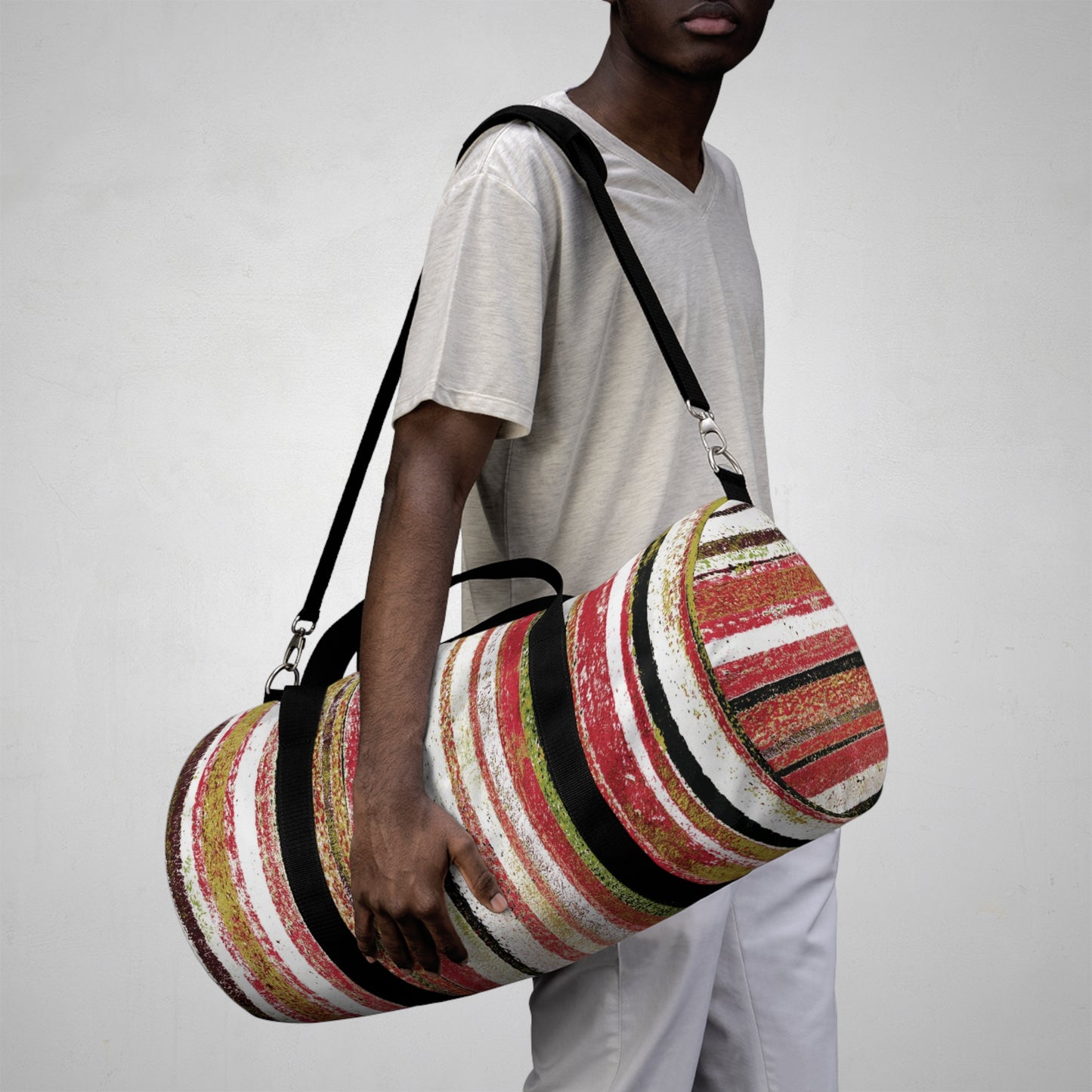 The Durable Duffle Bag - Rustic Stripe, Fiesta