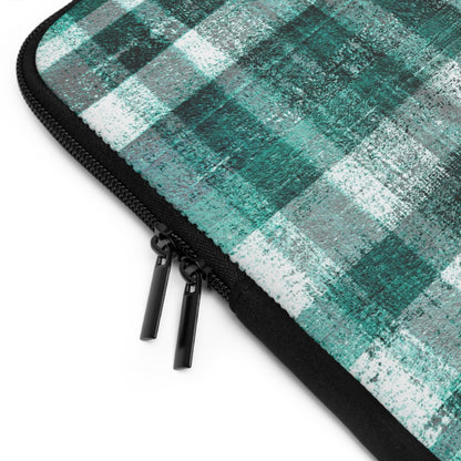 The Laptop Sleeve - Rustic Plaid, Aquamarine