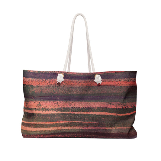The Weekender Bag - Rustic Stripe, Morning Sunset
