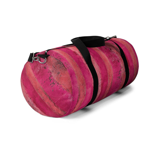 The Duffle Bag - Rustic Stripe, Very Berry