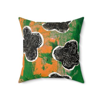 The Faux Suede Pillow - Bloom, Tangerine Dream
