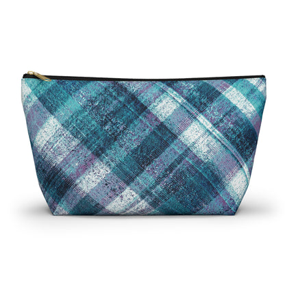 The Accessory Pouch - Rustic Plaid, Hyacinth