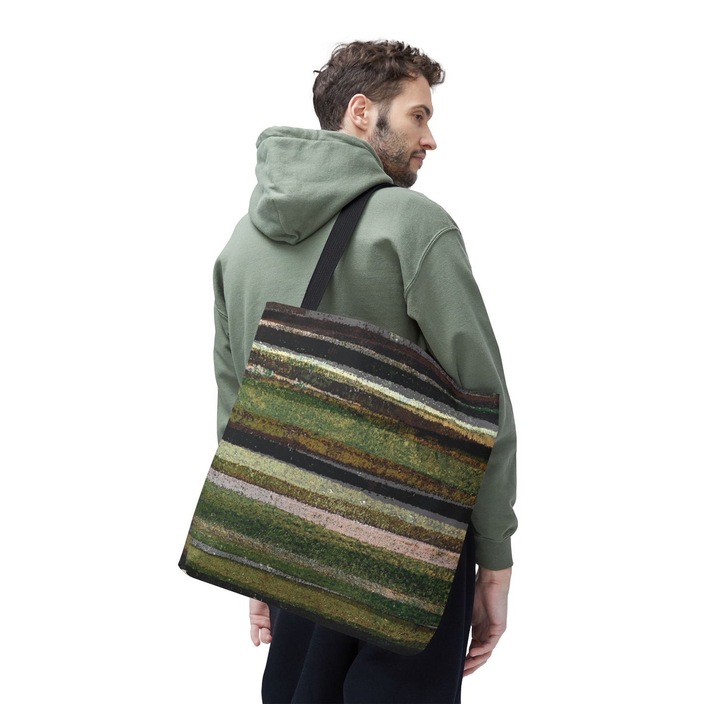 The Everything Tote - Rustic Stripe, Camper Green