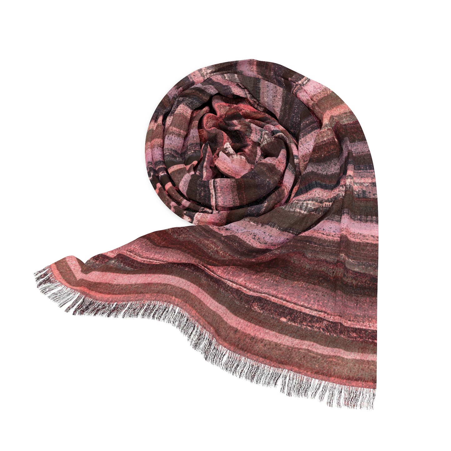 The Studio Scarf - Rustic Stripe, Red Red Wine