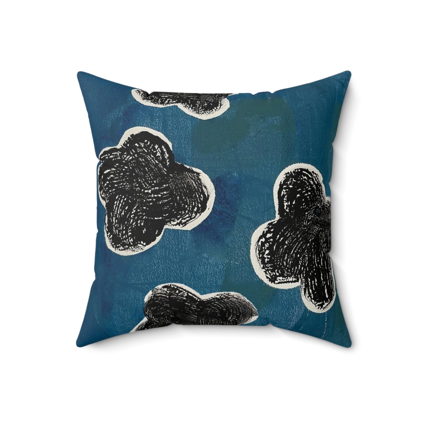 The Faux Suede Pillow - Bloom, Ocean