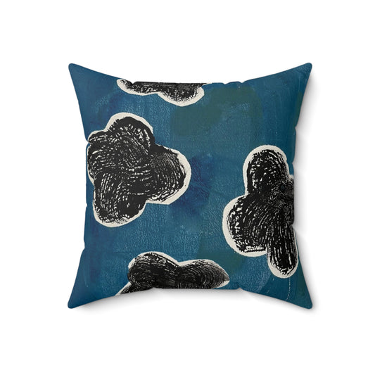 The Faux Suede Pillow - Bloom, Ocean