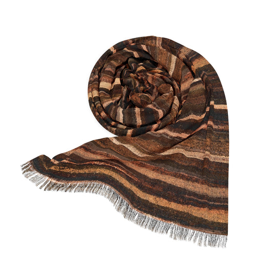 The Studio Scarf - Rustic Stripe, Sepia