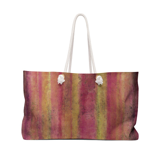 The Weekender Bag - Rustic Stripe, Pink Lemonade