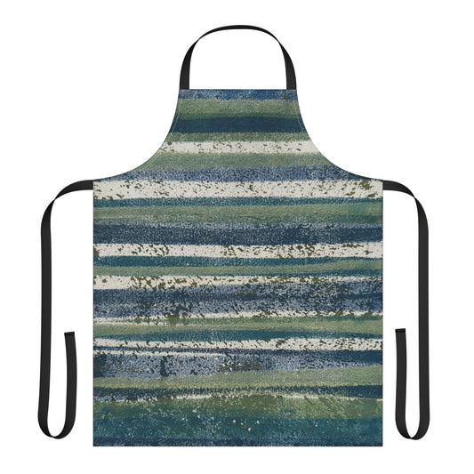 The Maker's Apron - Rustic Stripe, Sea Glass