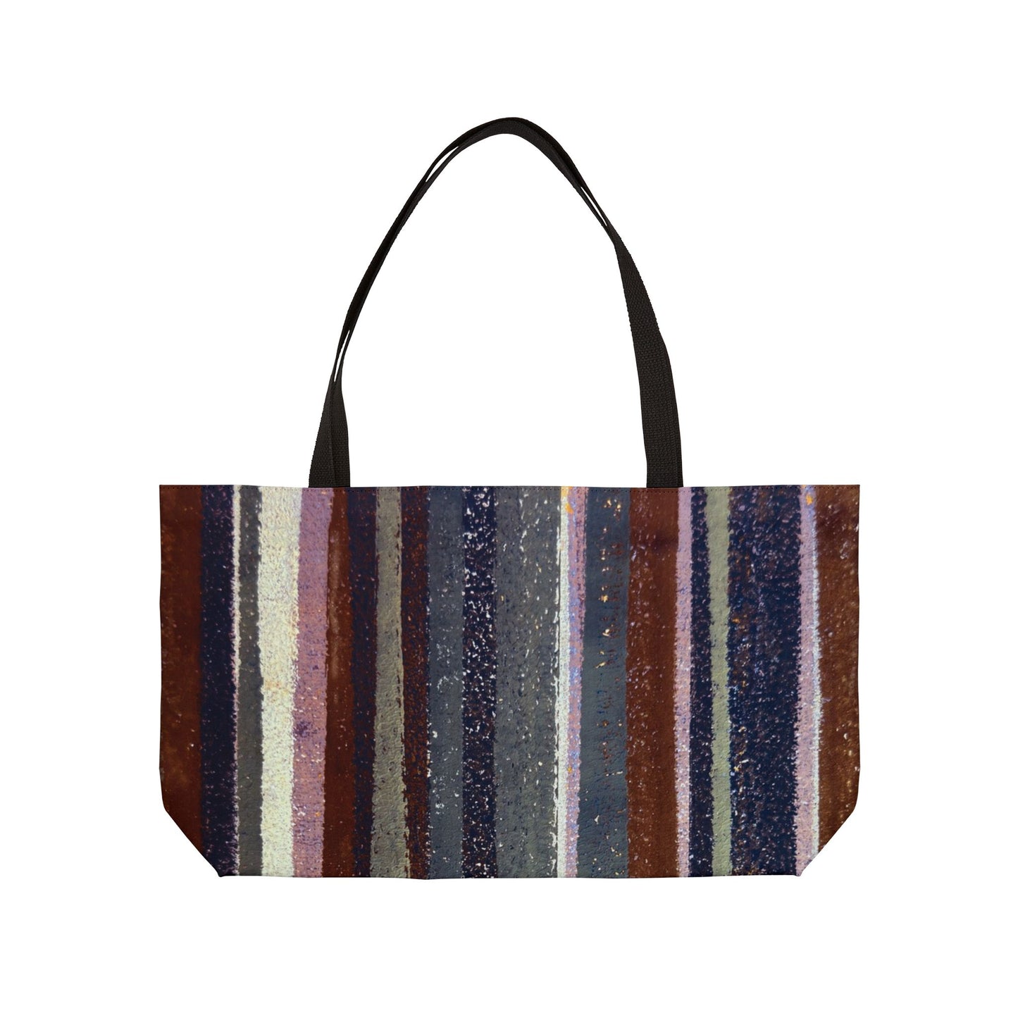 The Weekender Tote - Rustic Stripe, Rust and Steel