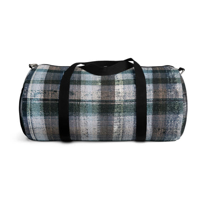 The Durable Duffle Bag - Rustic Plaid, Aquamarine
