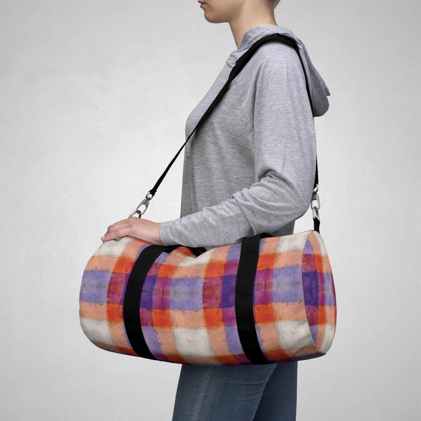 The Durable Duffle Bag - Rustic Plaid, Popsicle