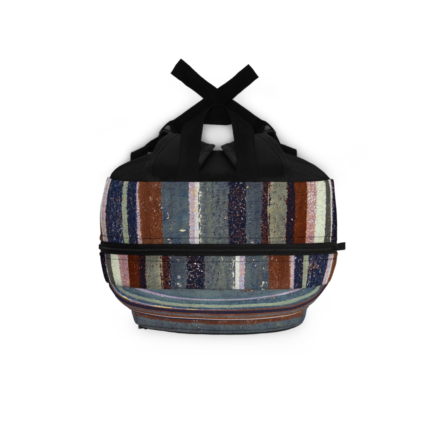 The Art On Your Back Pack - Rustic Stripe, Rust and Steel