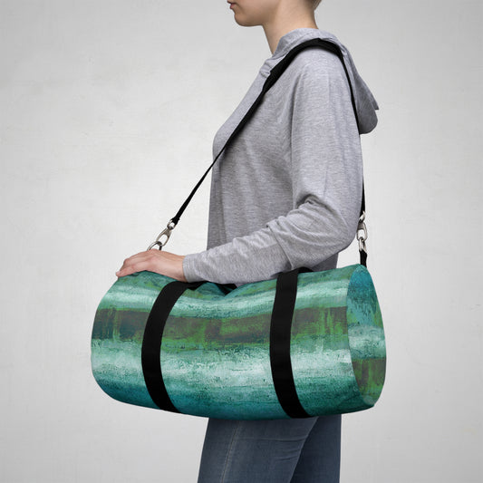 The Durable Duffle Bag - Rustic Stripe, Aquarium