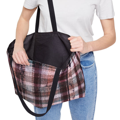 The Weekender Bag - Rustic Plaid, Mulberry