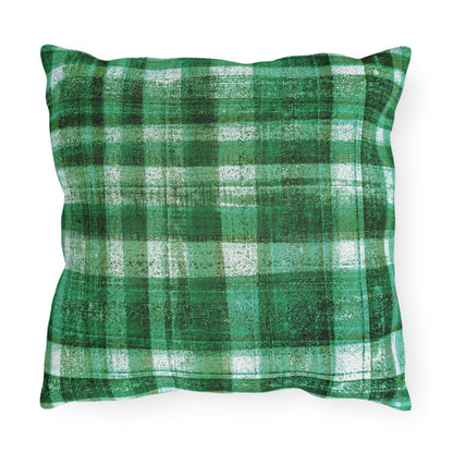 The Outdoor Pillow - Rustic Plaid, Grass