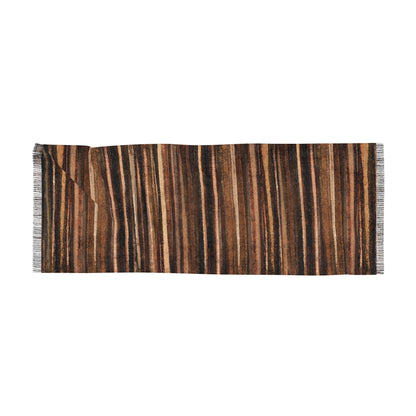 The Studio Scarf - Rustic Stripe, Sepia
