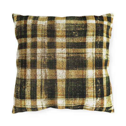 The Outdoor Pillow - Rustic Plaid, Bumblebee