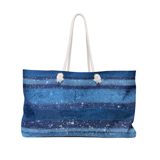 The Weekender Bag - Rustic Stripe, Sapphire