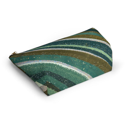 The Accessory Pouch - Rustic Stripe, Jade