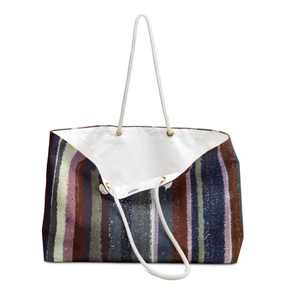 The Weekender Bag, Rustic Stripe - Rust and Steel